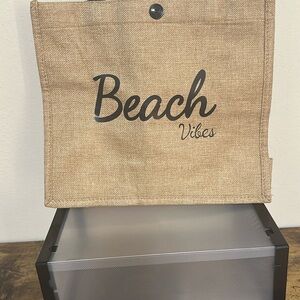 SHEIN Tan 'Beach Vibes' Tote Bag